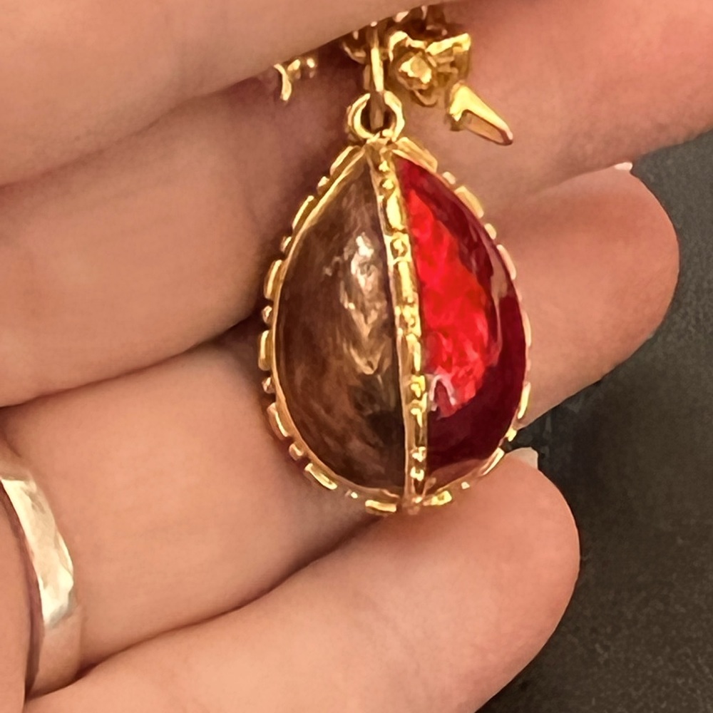 Joan River Vintage Reversible Faberge Enamel Egg Pendant